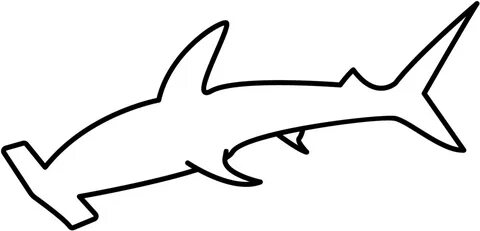 Hammerhead Shark Outline Sticker - Hammerhead Shark Outline 