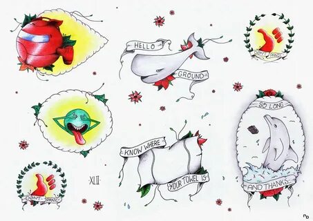 Hitchhiker's Guide To The Galaxy Tattoo Flash Card Flickr