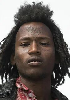 Afar Tribe Man With Curly Hair And Facial Tattoos, Assayta, 