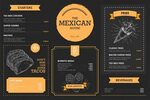 Free Vector Mexican restaurant menu template with hand drawn