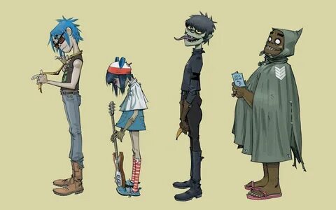 Рисунок музыкальной группы Gorillaz Обои на рабочий стол