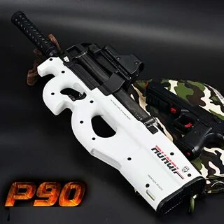 ✔ Electric Plastic White P90 Graffiti Edition Toy Gun Soft W