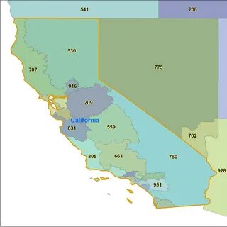 California Area Code Maps -California Telephone Area Code Ma