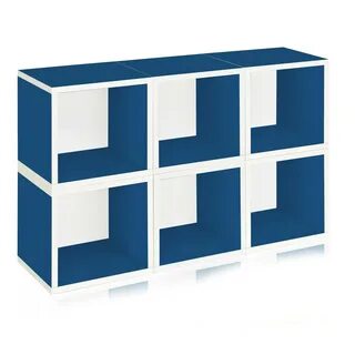Way Basics Eco Stackable Modular Storage Cubes (6 Pack), Blu