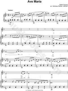 Giulio Caccini "Ave Maria" Sheet Music in D Minor (transposa