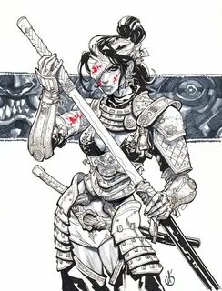 Samuray Girl dos by *Chuckdee Samurai drawing, Samurai artwo
