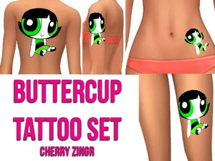 The Sims Resource - Powerpuff Girls: Buttercup Tattoos