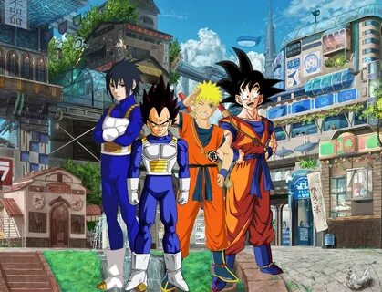 Goku And Vegeta Vs Naruto And Sasuke posted by Sarah Thompso