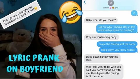 SONG LYRIC PRANK ON BOYFRIEND *HE GETS SO SAD* - YouTube