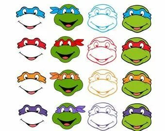 Ninja Tortugas Alfabeto Letras & Números Clip Art Gráficos E