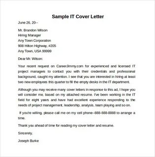 It Resume Cover Letter - Brook Huff