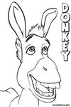 Donkey Coloring Shrek Sketch Coloring Page