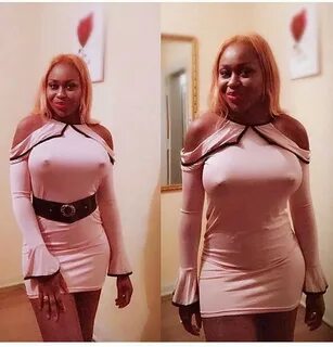 Nigerian Lady Goes Braless To Show Off Her Nipple Piercings 