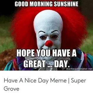 GOOD MORNING SUNSHINE HOPE YOU HAVEA GREAT DAY Memegenerator