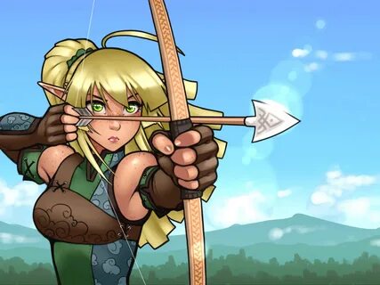 Download wallpaper girl, elf, anime, bow, Archer, art, arrow