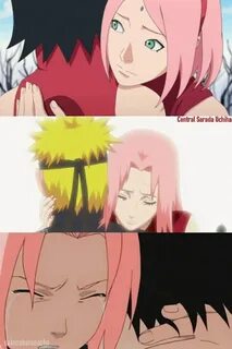 Sakura hugging her loved ones ❤ ️❤ ️❤ Sarada, Sasuke, Naruto A