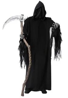 Adult Mens Grim Reaper Halloween Fancy Dress Costume Death B