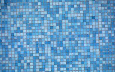 Голубая и темно-синяя плитка в квадрат - обои на рабочий сто