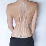 Sexy Pearl Body Jewellery belly Dorsal chain Charm Bras Woma