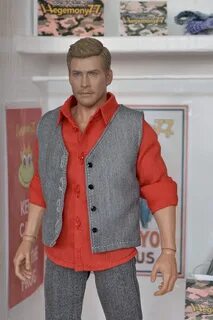 1/ 6 scale figure in custom shirt and vest with real butto. 