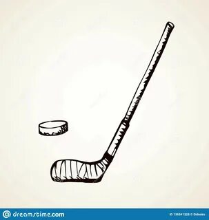 Hockey Stick. Vector Drawing Stock Vector - Illustration of 