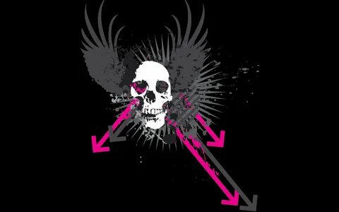 black background, Grunge, Skull, Vector art Wallpapers HD / 