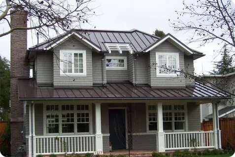 Charcoal Gray Metal Roof Design - BLACK-BUDGET Homes