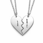 Personalised Silver Breakable Heart Necklaces Broken heart n