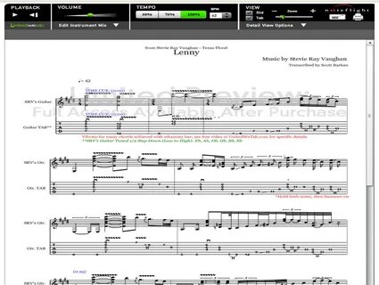 Stevie Ray Vaughan Lenny Guitar Tab : Free SRV Guitar Tabs