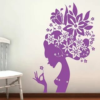 Flower Girl Wall Stickers Girls wall stickers, Girls wall de