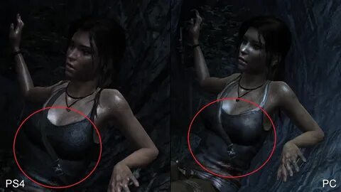 Точка в сравнении версий Tomb Raider Definitive Edition для 