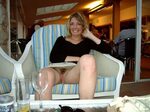 MILF giving upskirt with no panties - Freakden