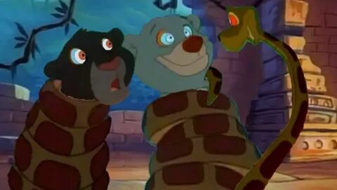 Jungle Cubs Kaa hypnotizes Baloo and Bagheera by seviperman1