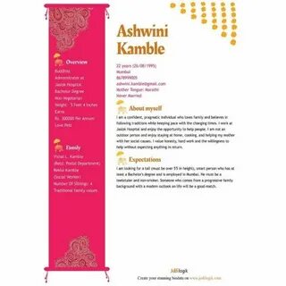 Biodata Format For Marriage (15 Templates + 7 Samples) Bio d