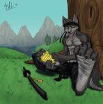 Hanzo washes his feet by Spelunker_Sal -- Fur Affinity dot n
