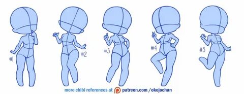 Chibi poses reference (chibi base set #3) by Nukababe Chibi 