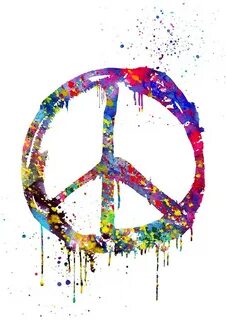 Peace Sign-colorful Digital Art by Erzebet S Fine Art Americ