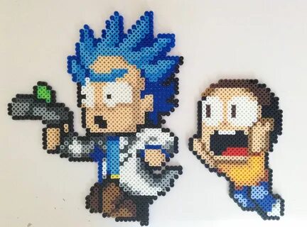 Rick and Morty Perler Bead Art Llaveros hama beads, Hama bea