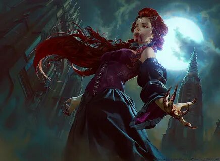 Vampire of the Dire Moon MtG Art from Core Set 2020 Set by A
