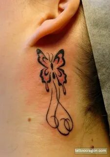 Behind the Ear Tattoo - 55 distinct traces Neck tattoo, Behi