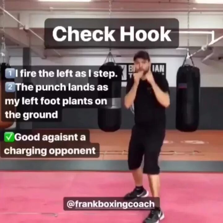 "Great Check Hook Breakdown by @frankboxingcoach .👊 🏼 Do you like th...