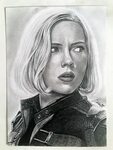 Ritratto originale a matita di Black Widow, dal film Avenger