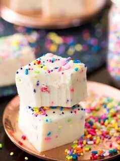 Cake Batter Fudge -- takes just ten minutes to make! Sugar S