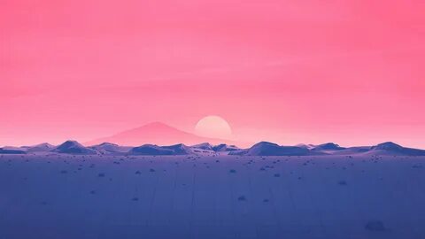 Sunset Horizon Minimal 4K Landscape wallpaper, Aesthetic des