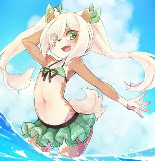 Safebooru - 1girl animal ears arm behind head arm up bikini 