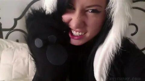 Freaky Catie Minx is a bad little panda bear finger banging 