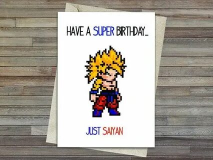 Dragon Ball Z Super Saiyan Birthday Card, Goku, Cute Card, L