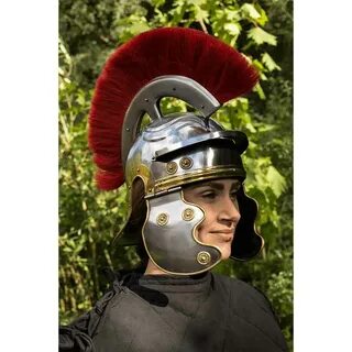 Roman Trooper Helmet with Red Plume - MCI-3431 - Medieval Co