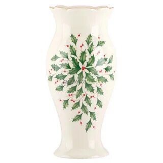 Фарфоровая ваза "Новогодние праздники" 21 см кремовый/декор 