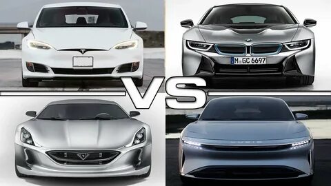 Tesla Model S P100D vs BMW i8 vs Rimac Concept One vs Lucid 